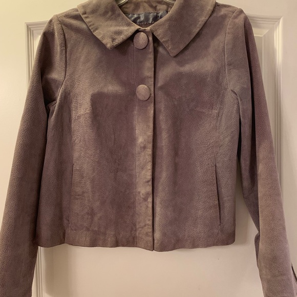 Like new Live A Little (LAL) AUTHENTIC SUEDE grey jacket w/large button accen… - Picture 2 of 8